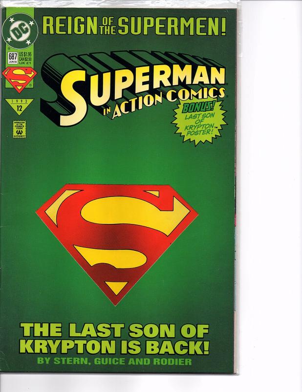 Dc Comics Action Comics #687 Collectors Set 1st app. Eradicator