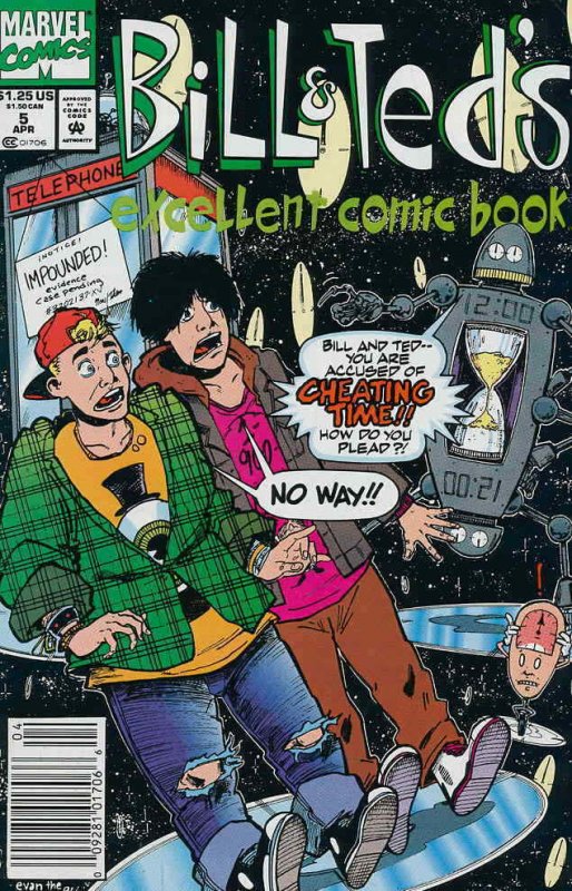 Bill And Ted's Excellent Comic Book #5 (Newsstand) FN; Marvel | save on shipping