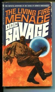 DOC SAVAGE-THE LIVING FIRE MENACE-#61-ROBESON-VG-JAMES BAMA COVER-1ST EDITION VG