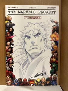 The Marvels Project #1 NM ALVIN LEE ORIGINAL ART SKETCH Cvr RYU SIGNED 70th Ann.