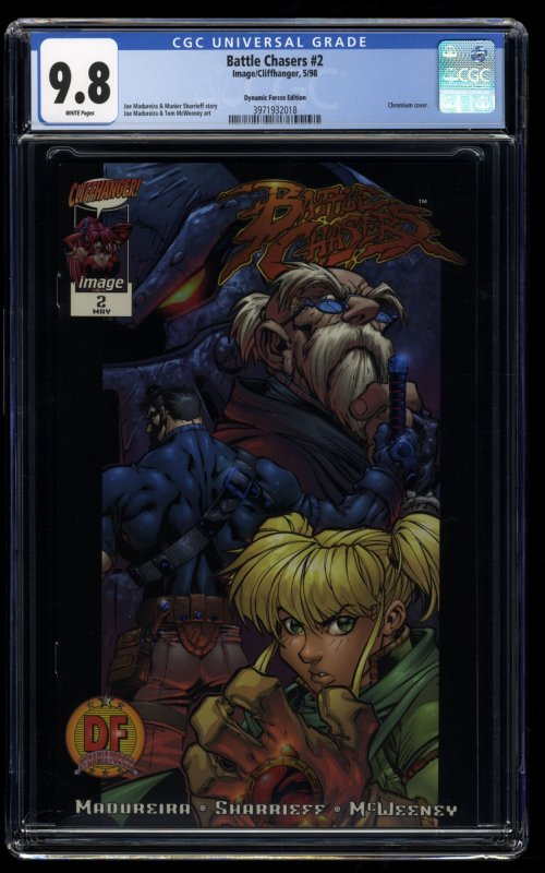 Battle Chasers #2 CGC NM/M 9.8 White Pages Dynamic Forces Variant Chromium