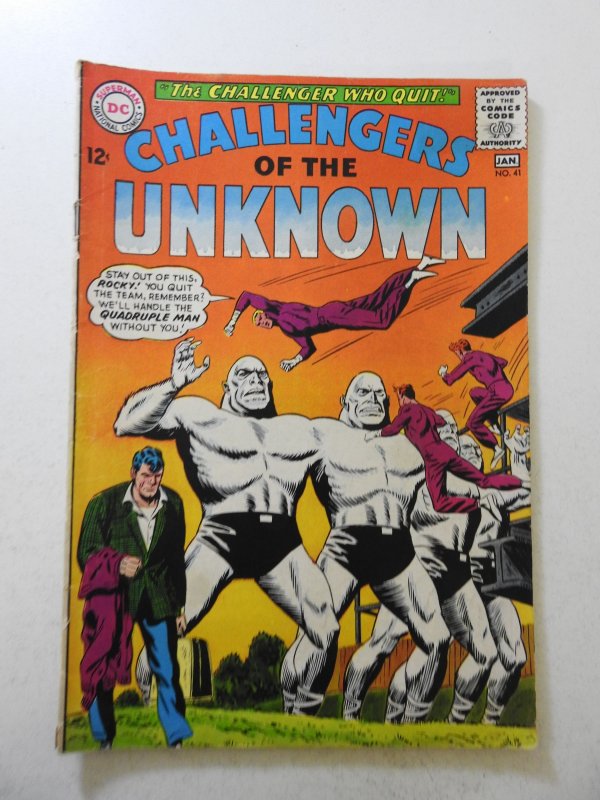 Challengers of the Unknown #41 (1965) VG Condition sticker interior fc