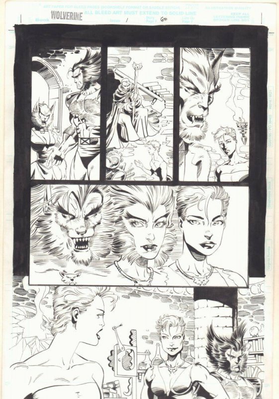 Wolverine: Knight of Terra #1 p.60 - Wolverine & Wolfsbane art by Jan Duursema 