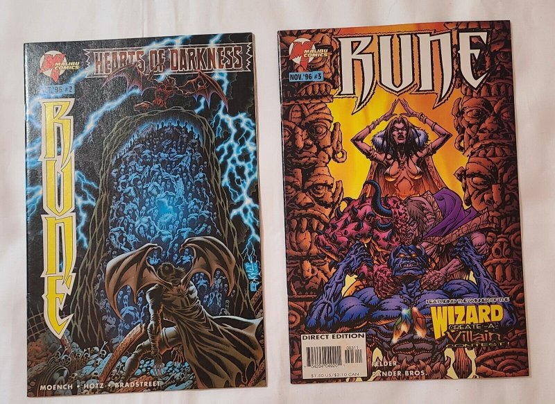 Rune #2 & 3 (Malibu Comics 1996) Hearts Of Darkness, NM