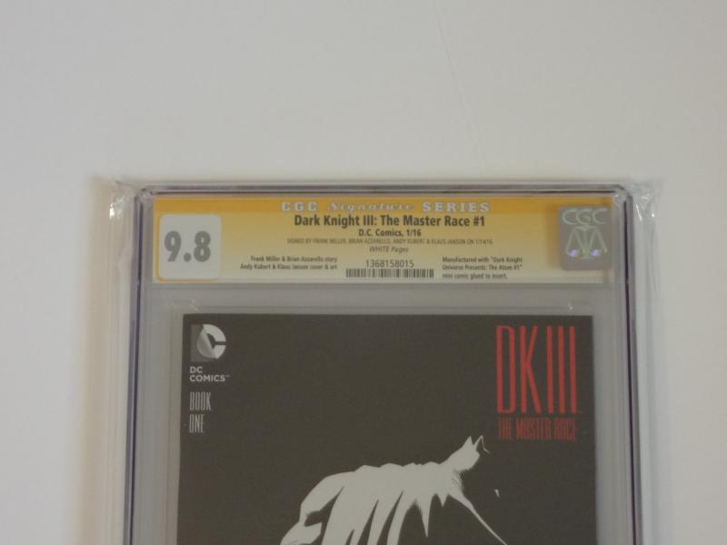 Dark Knight III: Master Race #1 CGC SS 9.8; Andy Kubert! F. Miller, + 3 signed!!