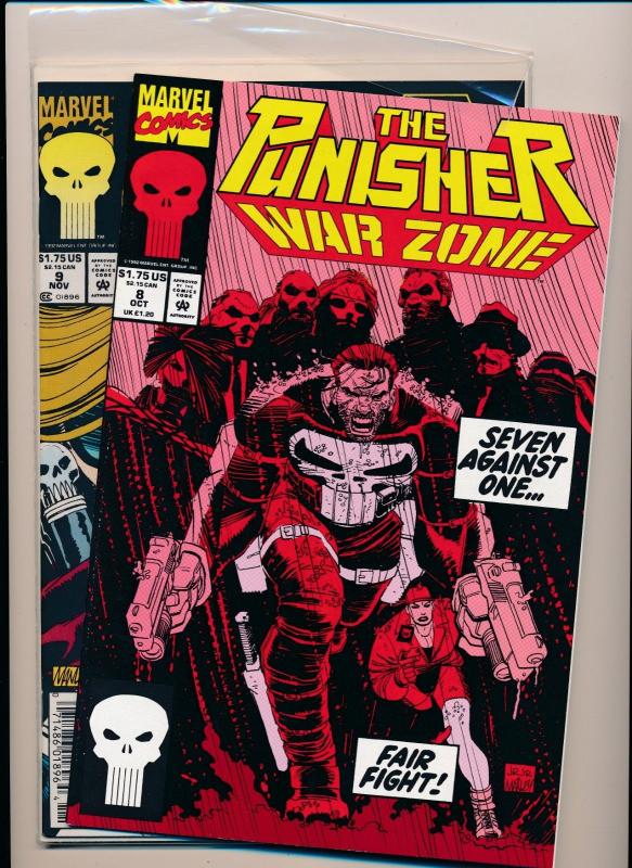 Marvel Comics THE PUNISHER WAR ZONE #8,9,10  ~ VF/NM 1992 (HX839) 3 Comics