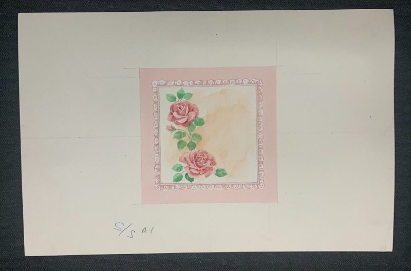 HAPPY MOTHERS DAY Pink Roses in Square 11x7.25 Greeting Card Art #A1