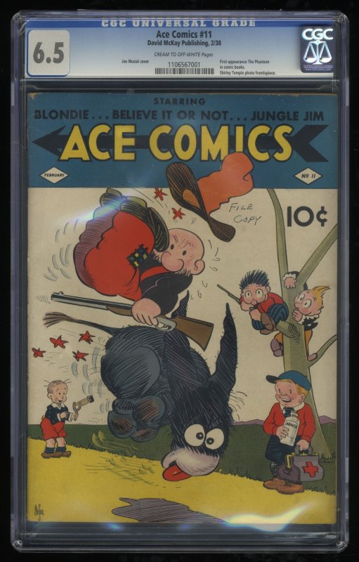 Ace Comics #11 CGC FN+ 6.5 Cream To Off White 1st Phantom!