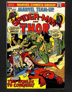 Marvel Team-up #7 VF- 7.5 Spider-Man Thor!
