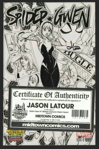 SPIDER-GWEN #1 MIDTOWN EXCLUSIVE VARIANTS SET B&W AND COLOR SIGNED W/COA