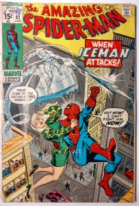 The Amazing Spider-Man #92 (1.0, 1971) [detached cover] 1st battle with Iceman