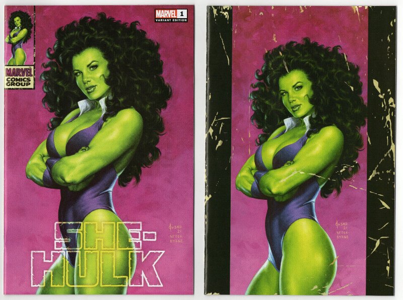 SHE HULK 1 - Joe Jusko variants Dressed & Virgin - Key - NM-NM+