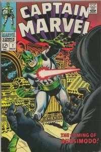 Captain Marvel #7 ORIGINAL Vintage 1968 Marvel Comics Quasimodo