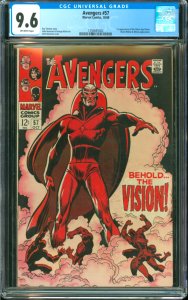 Avengers #57 CGC Graded 9.6 1st appearance of the Siver Age Vision