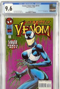 VENOM SINNER TAKES ALL 3 (1995) CGC 9.6 1ST APPEARANCE SHE-VENOM (SLAB GRADE) 