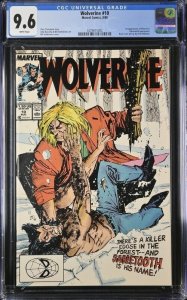 WOLVERINE #10 CGC 9.6 SABRETOOTH COVER 1ST SILVER FOX WHITE PAGES