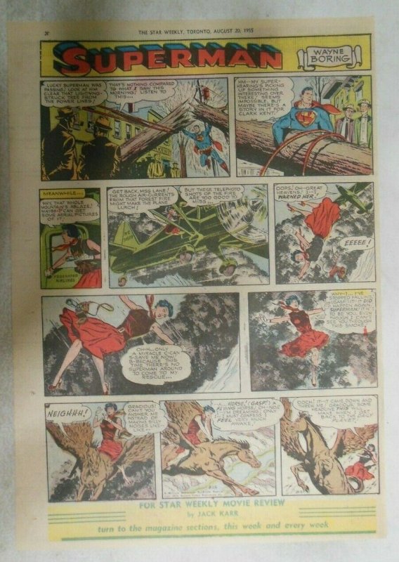 Superman Sunday Page #825 by Wayne Boring from 8/21/1955 Size ~11 x 15 inches