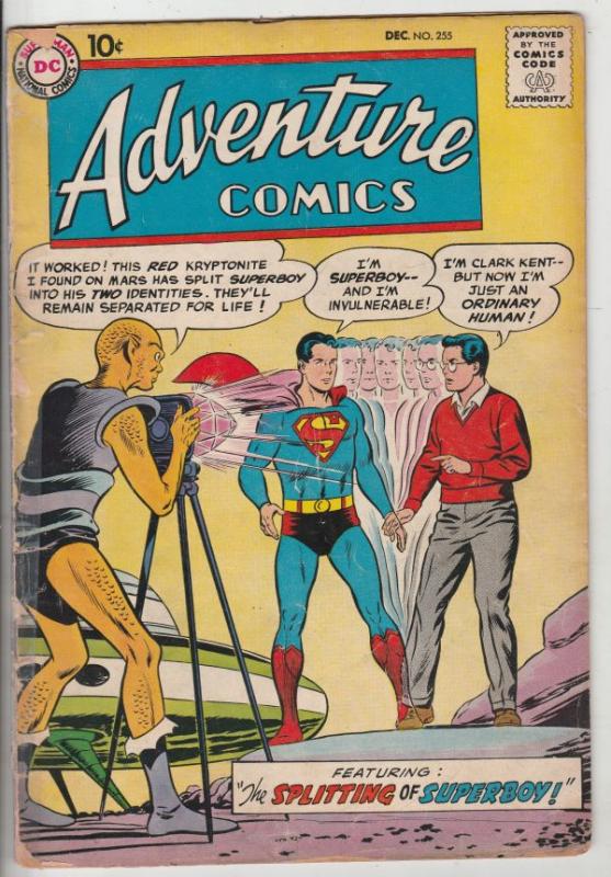 Adventure Comics #255 (Nov-56) GD/VG Affordable-Grade Superboy, Green Arrow a...