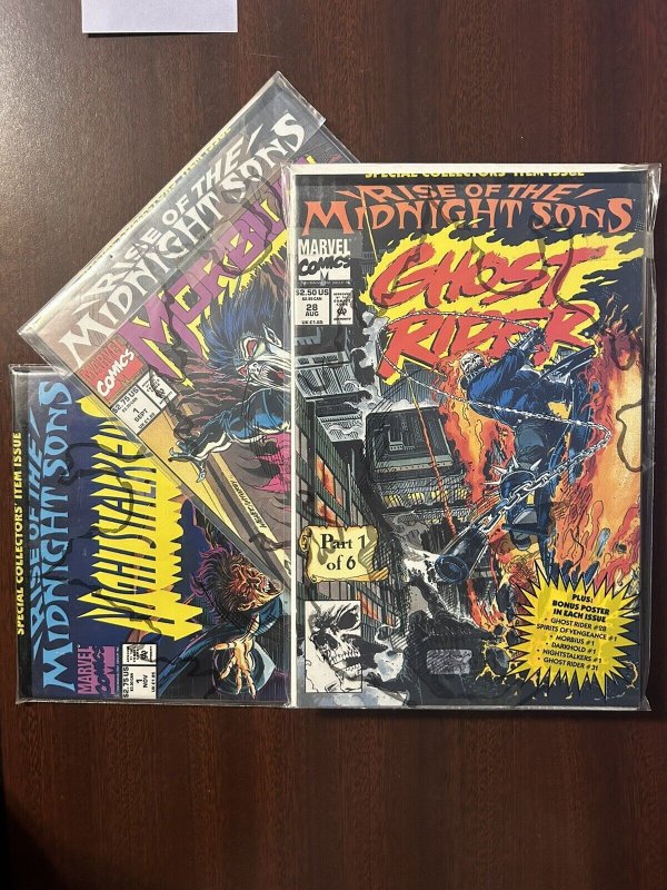 Rise of the Midnight Sons #1-6 VF-NM Marvel Comics 1992 Complete Series