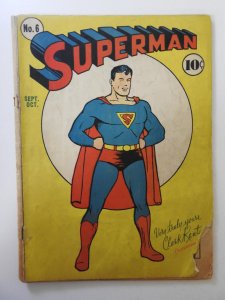 Superman #6 (1940) PR Condition Incomplete affects story see description