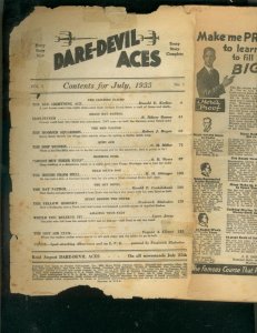 PULP:  DARE-DEVIL ACES PULP-7/1933-BARGAIN-RED FALCON STORY  P