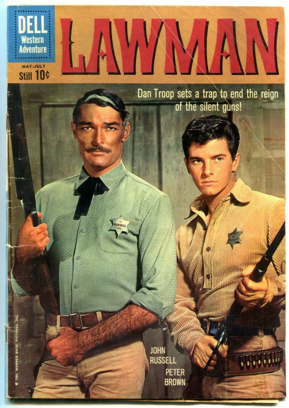 Lawman #4 1960- Dell Western- John Russell- Peter Brown VG