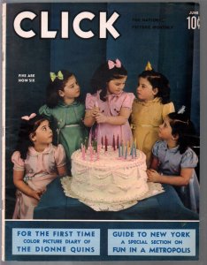 Click 6/1940-Dionne Quints-girl pilots-swimsuits-cheesecake-Nazis-VG-