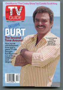 MAG: TV Guide-Burt Reynolds-Paragon Cable Manhattan Edition-April 1992-VG