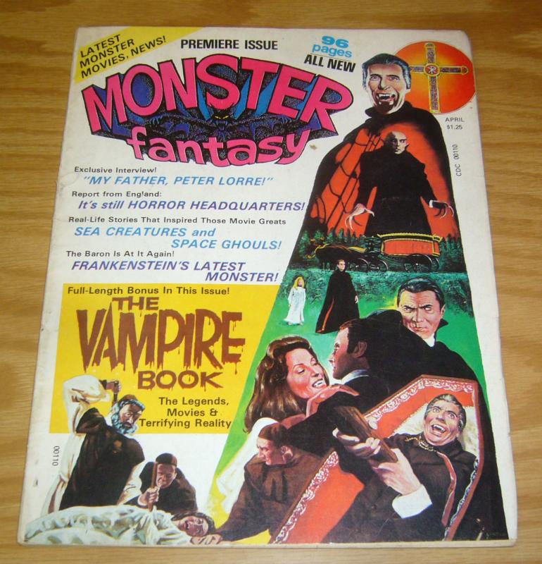 Monster Fantasy Magazine #1 VG april 1975 - vampire book - frankenstein dracula