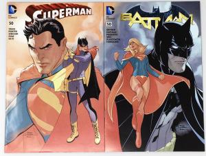 Batman #50 and Superman #50 Connecting Terry& Rachel Dodson Variant Covers