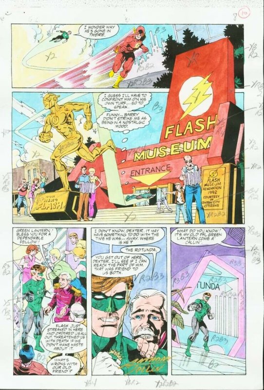 GREEN LANTERN #40-FLASH DC COLORGUIDE PRODUCTION ART VG