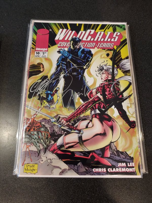 WILDCATS #10 SIGNED BY CHRIS CLAREMONT & JIM LEE WITH COA