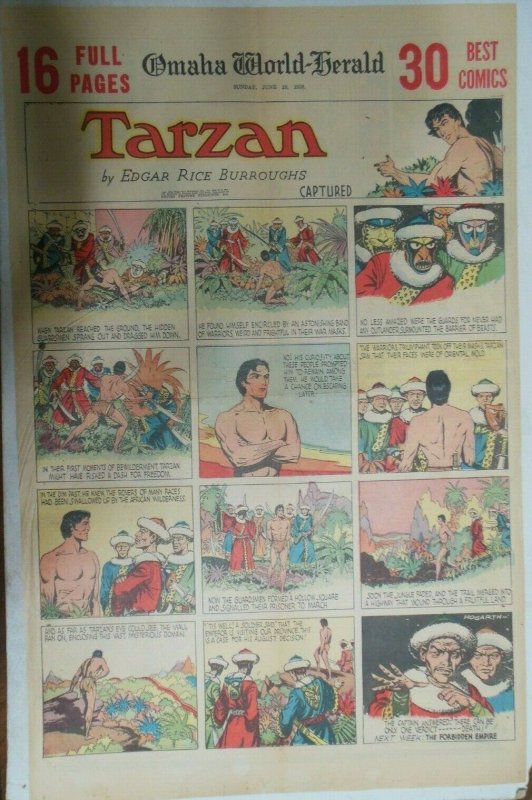 Tarzan Sunday Page #380 Burne Hogarth from 6/19/1938 Very Rare! Full Page Size