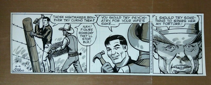 Buz Sawyer Original Comic Strip Art By John Celardo 6/4/1985 daily