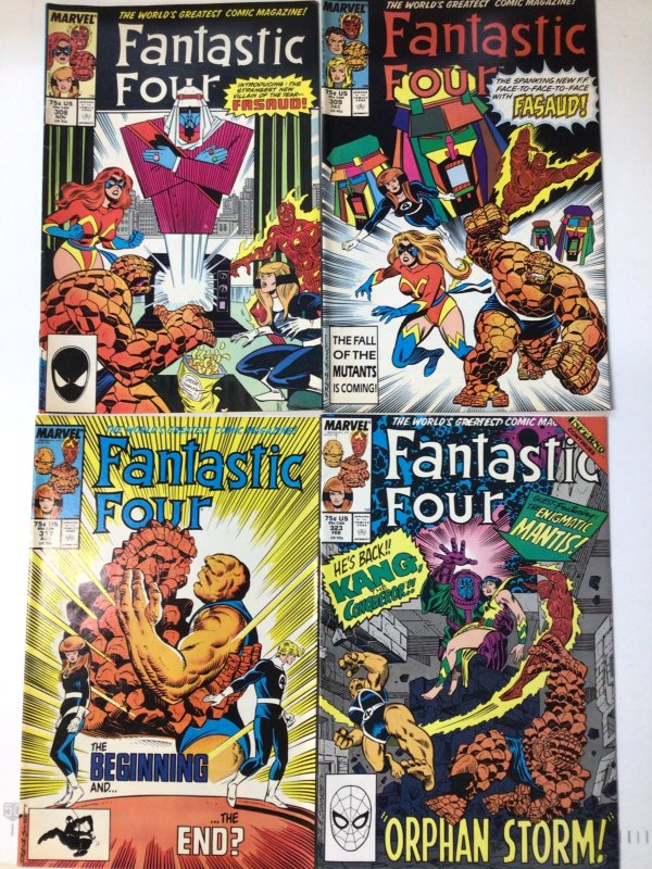 Fantastic Four lot of 4 issues #308, 309, 317 & 323 (1987-1989) Marvel Comics