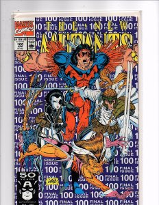 Marvel Comics (1983) New Mutants #100 Liefeld Art Last Issue Cable, Cannonball
