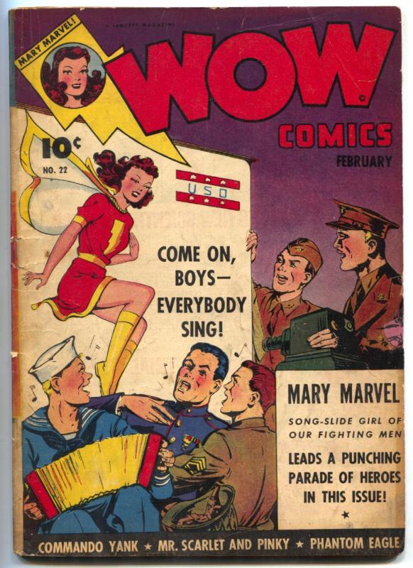 Wow Comics #22 1942- Mary Marvel-Hitler appearance- Phantom Eagle VG+