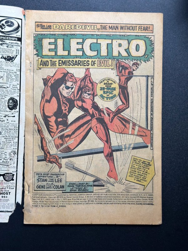 Giant-Size Daredevil #1 (1975) GD-