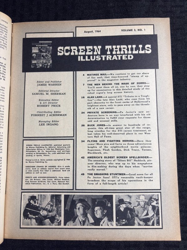 1964 SCREEN THRILLS ILLUSTRATED Magazine #9 FVF 7.0 Zorro / Super-Heroes