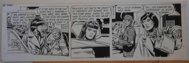GEORGE WUNDER original strip art, TERRY, 7x23, 1972, 3 pages, Signed / dated