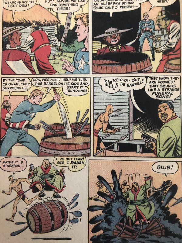 Doll man 95, reader(no staples)VS Peacock! WW2 JPN &AfroAmer stereotypes!