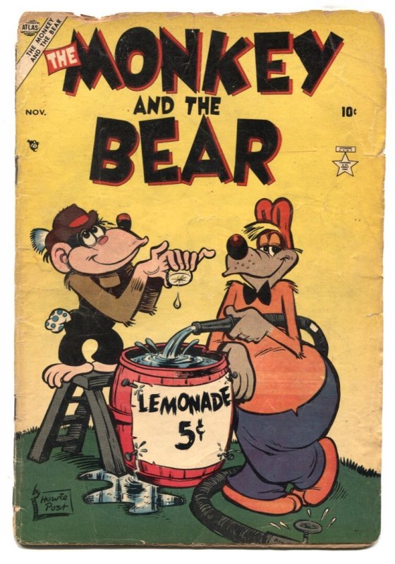 Monkey & the Bear #2 1953-  Howie Post rare Atlas Comic FR