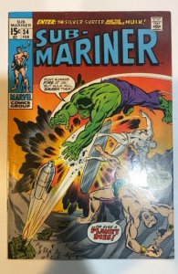 Sub-Mariner 34 FN+ 6.5 1971 Defenders prelude with Hulk, Silver Surfer