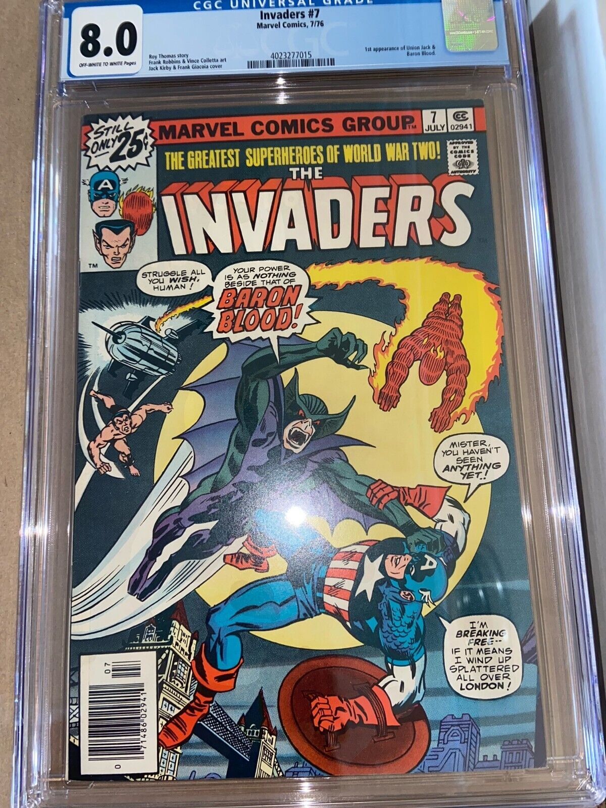 Invaders #7 (NM-) 1st Baron Blood and Union Jack Marvel Comics c187