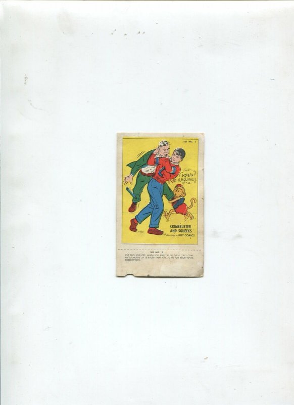 CRIME BUSTER AND SQUEEKS PROMOTION CARD FROM BOY COMICS-LEV GLEASON-G/VG