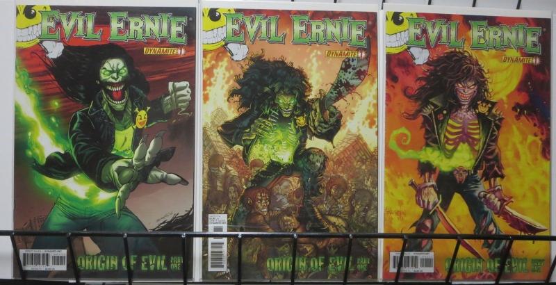 EVIL ERNIE(2012) ORIGIN OF EVIL! DYNAMITE COMICS! THREE COVERS!