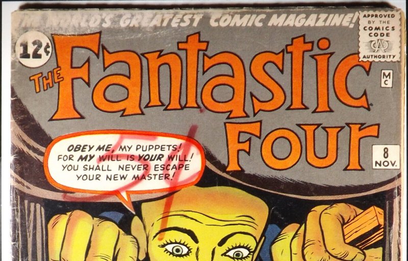 FANTASTIC FOUR #8 GD/VG 1st Appearance Alicia Masters Puppet Master 1962 Marvel