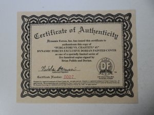 Purgatori vs. Chastity #1 Dynamic Forces Exclusive variant Signed w/coa VF+ Cond