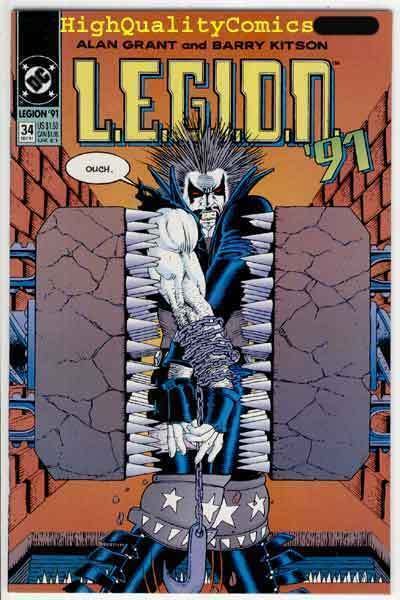 LEGION #34, NM, Alan Grant, 1991, Lobo , Ouch, Painful, Major Quake