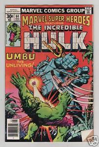 Marvel Super-Heroes #64 Hulk Comics 1977 Fn- 110